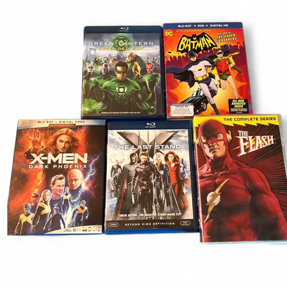Superhero Movie Lot Marvel + DC Blu-ray Batman, X-Men, Flash, Green Lantern